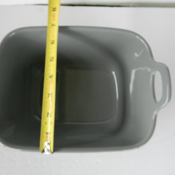 NEW TEMP-TATIONS WOODLAND GRAY RECTANGULAR SERVING BOWL BAKER 2QT W/HANDLES - Picture 6 of 6